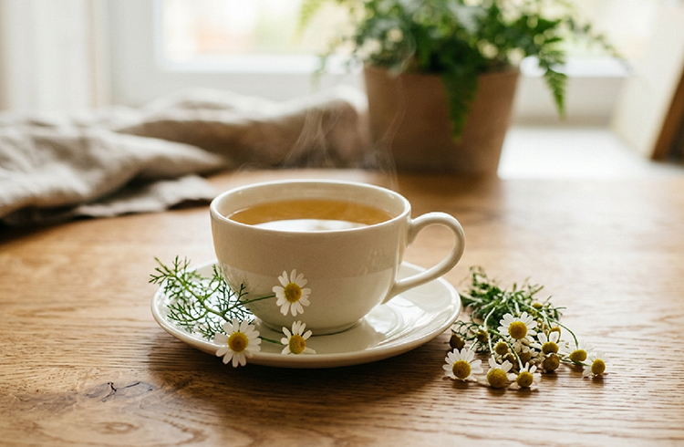 دمنوش بابونه برای آرامش اعصاب و بهبود خواب